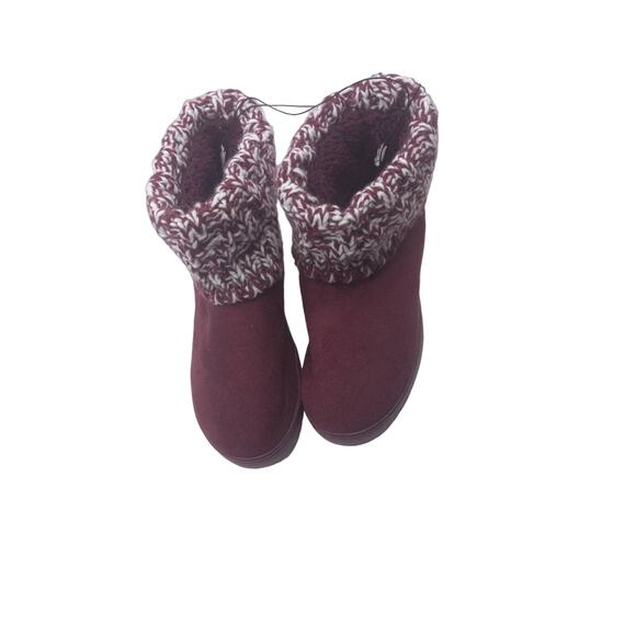 NWT Kensie Booties wine colored suede feel knit top snow boots - size 6 - Picture 4 of 9